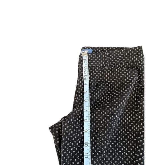 Old Navy Black Office Career Work Print‎ Office Work Pixie Ankle Pants Size 4 - Picture 8 of 10